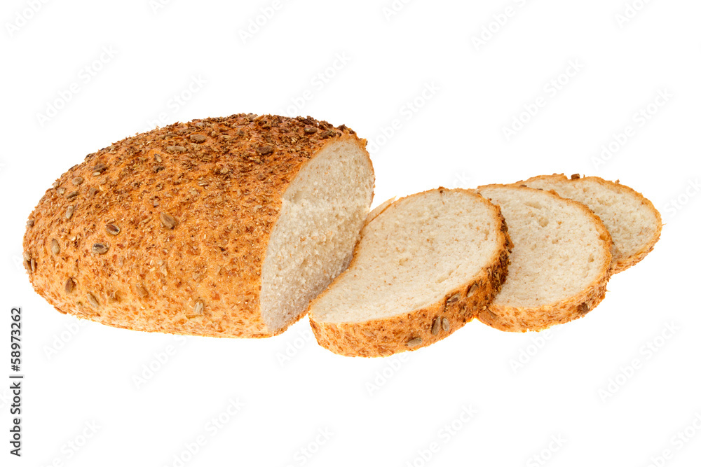 homemade bread with sesame and sunflower seeds