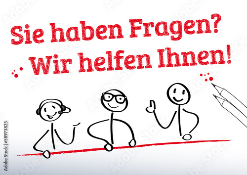 Fragen – wir helfen Ihnen, rot