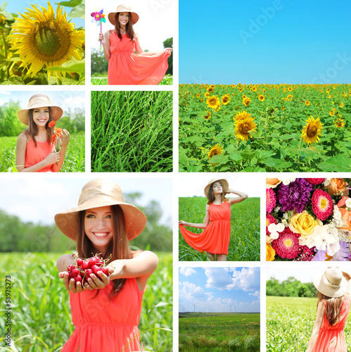 Collage of beautiful summer...