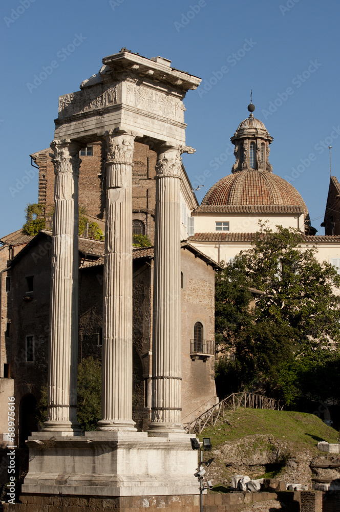 Ancient columns with Corinthian capitals