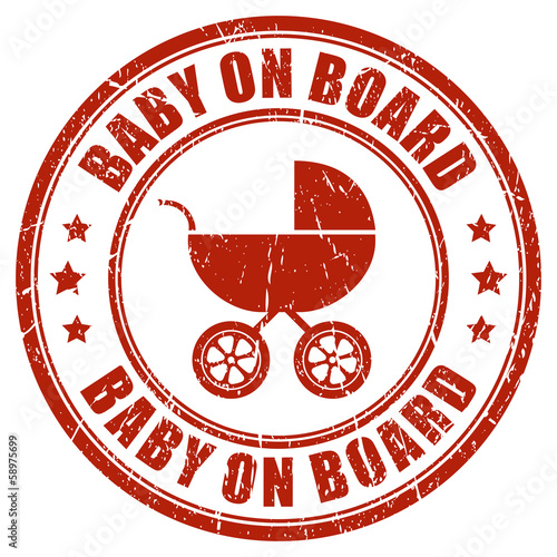 Baby on board stamp
