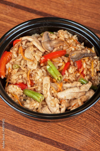 Rice chicken vegetable