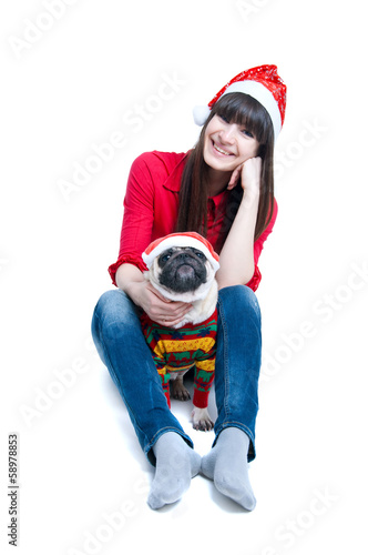 Funny Christmas dog photo