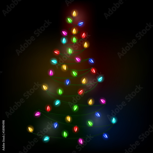 Christmas tree lights eps10