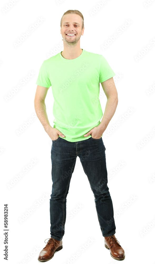Handsome young man isolated on white Handsome young man isolated on white