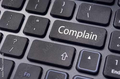 complain concepts, with message on keyboard