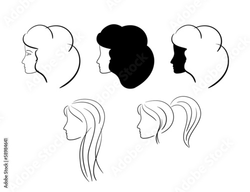 heads of women - vector illustration