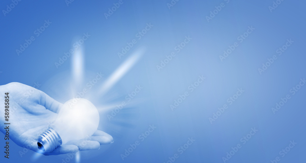 Background with lit lightbulb Background with lit lightbulb