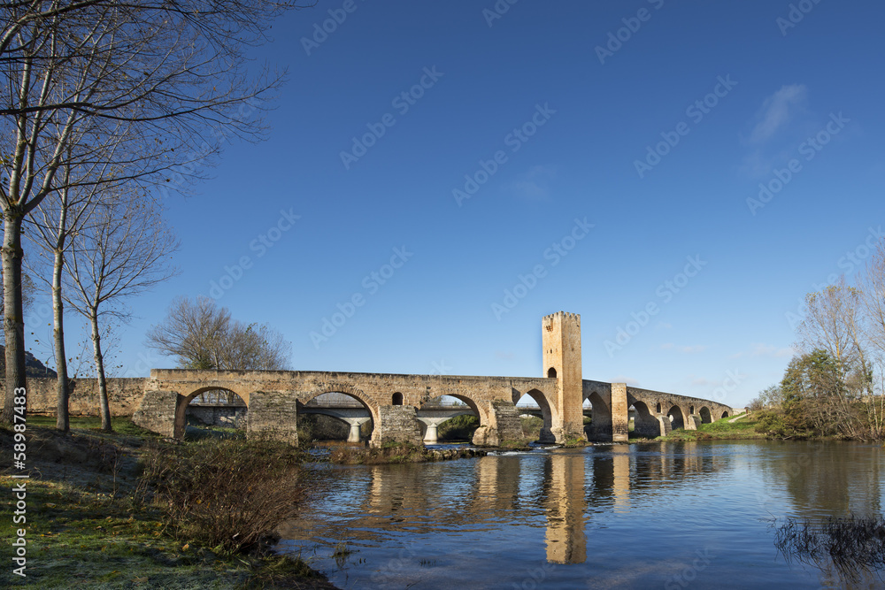 Medieval bridge of Frias, Burgos, Castilla, Spain. Medieval bridge of Frias, Burgos, Castilla, Spain.