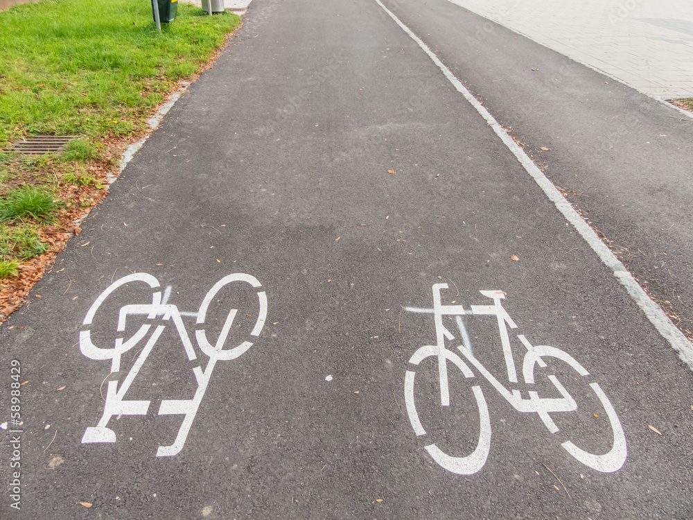 Obraz premium Markierter Radweg