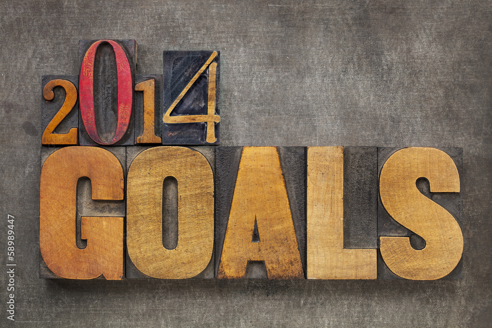 Fototapeta premium 2014 goals in wood type