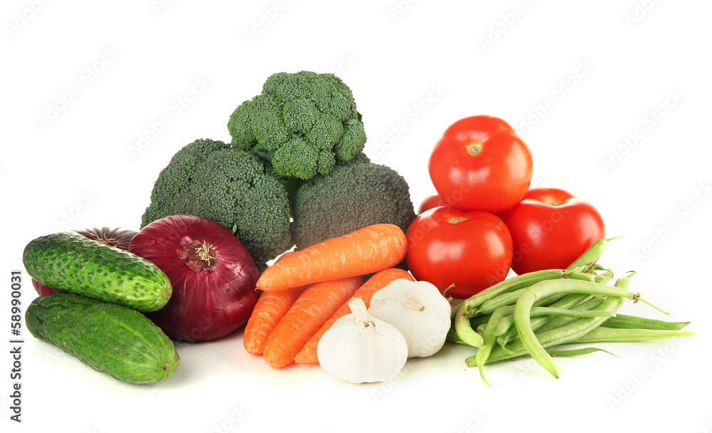 Composition of different vegetables isolated on white Composition of different vegetables isolated on white