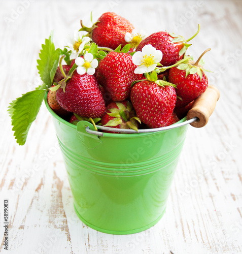 Full bucket of strawberry