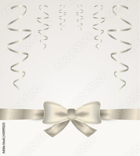 silver ribbon with bow