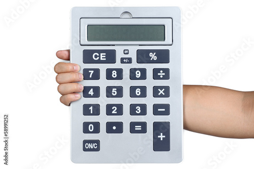 hand sign posture hold Calculator isolated