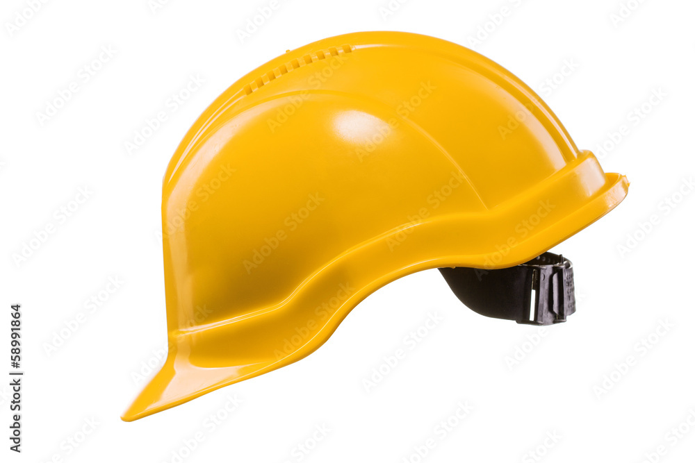 Fototapeta premium Yellow hard hat isolated on white