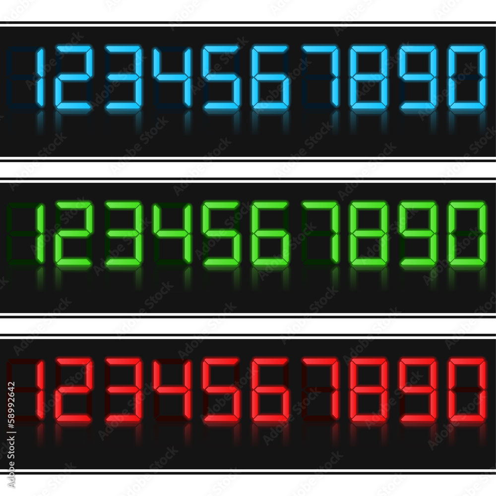 Glowing Digital Numbers Glowing Digital Numbers