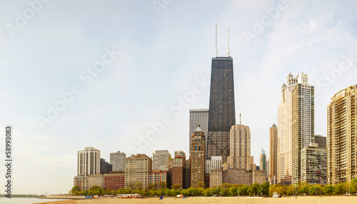 Obraz na płótnie Downtown Chicago, IL on a sunny day w salonie