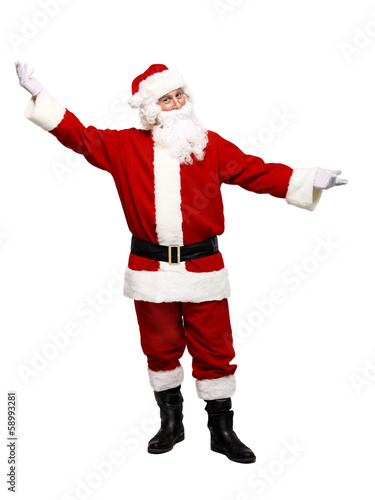 Happy traditional Santa Claus. Christmas. Isolated on white