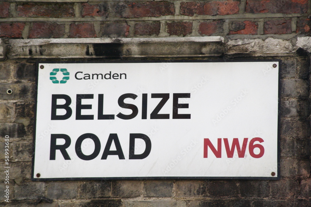 belsize road street sign a famous London Address belsize road street sign a famous London Address
