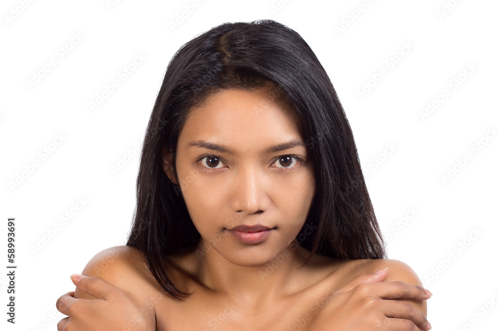 Fototapeta premium Beautiful Young Woman Touching Her shoulder