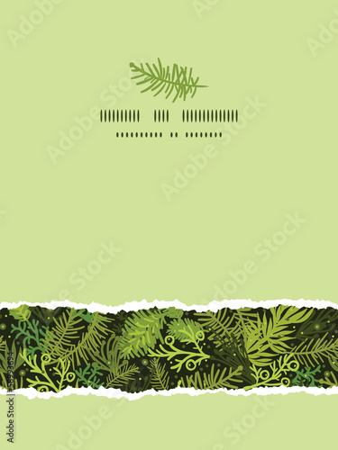 Vector Evergreen christmas tree vertical torn frame seamless