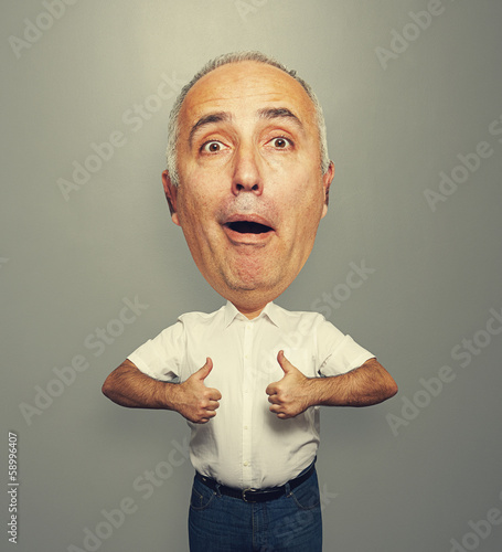 bighead man showing thumbs up