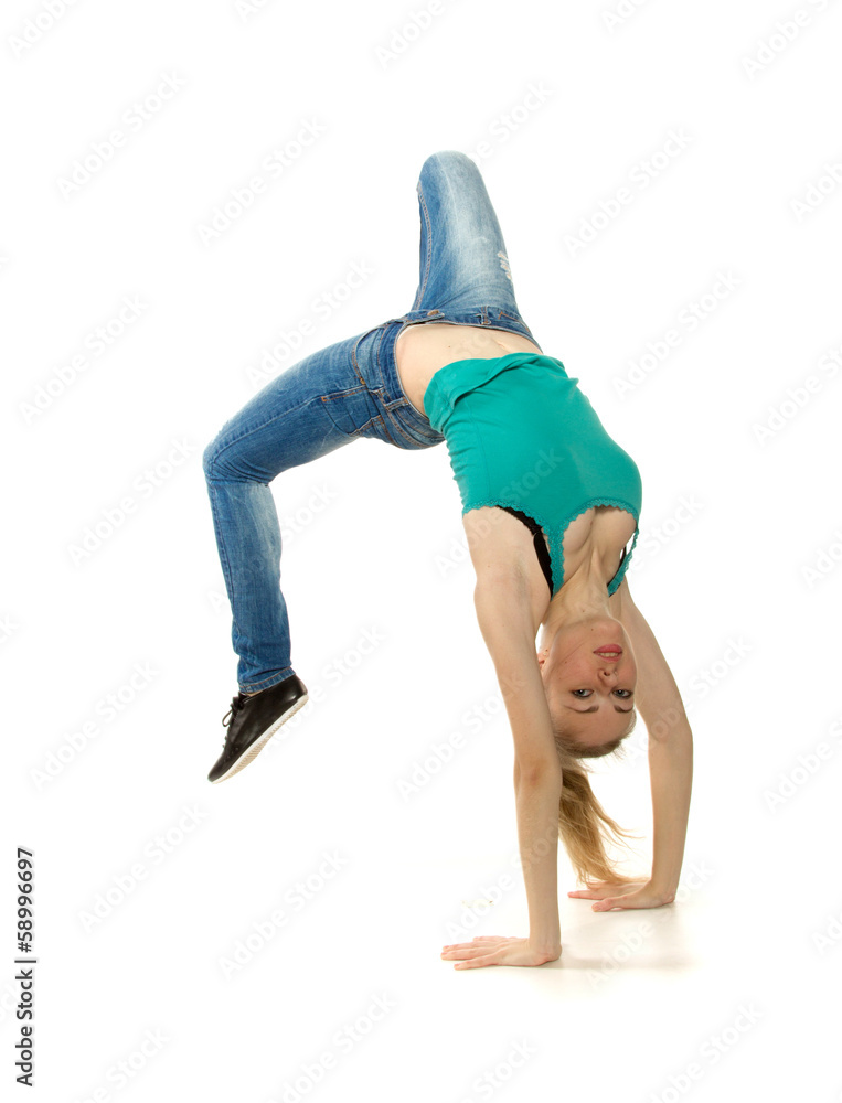 woman standing on hands woman standing on hands