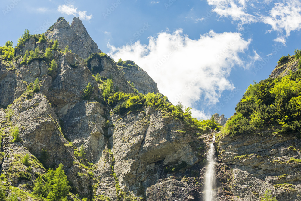 Caraiman waterfalls in Bucegi Mountains, Romania