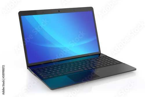 Modern black laptop.