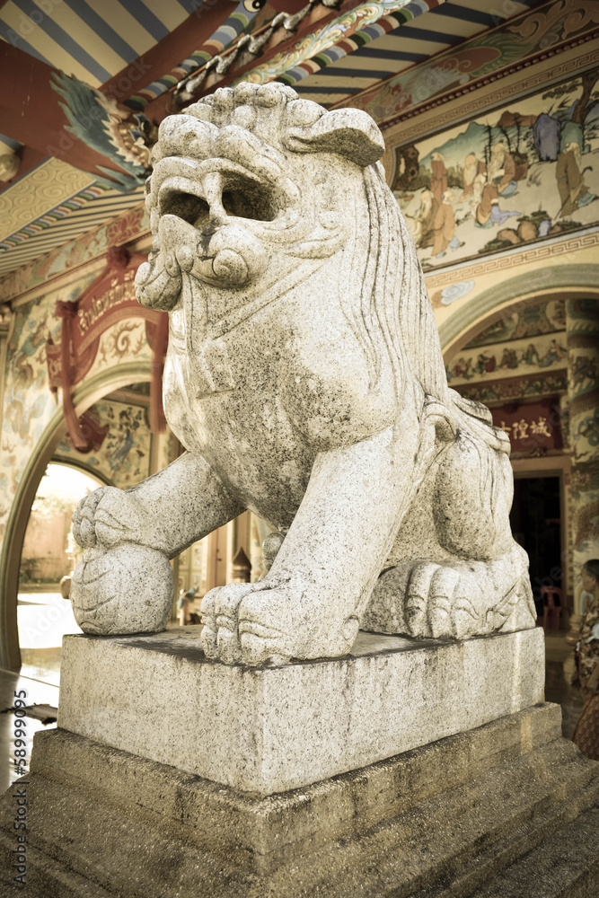 Vintage Stone Lion sculpture
