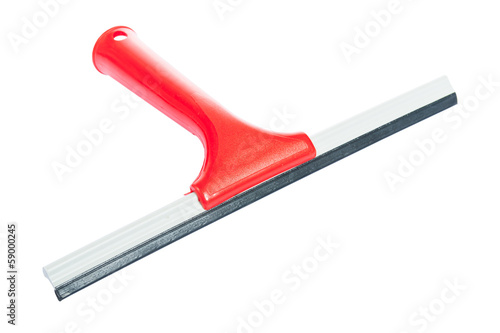 Billede på lærred window squeegee with red handle isolated on white background