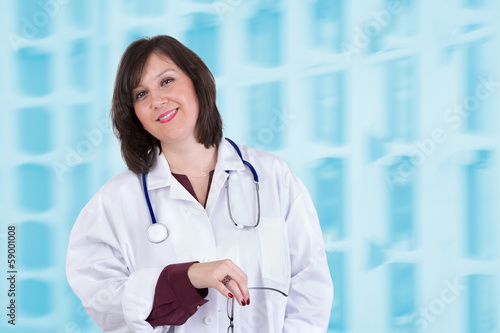 Sympathetic Healthcare Employee Looking at you Genuinely photo