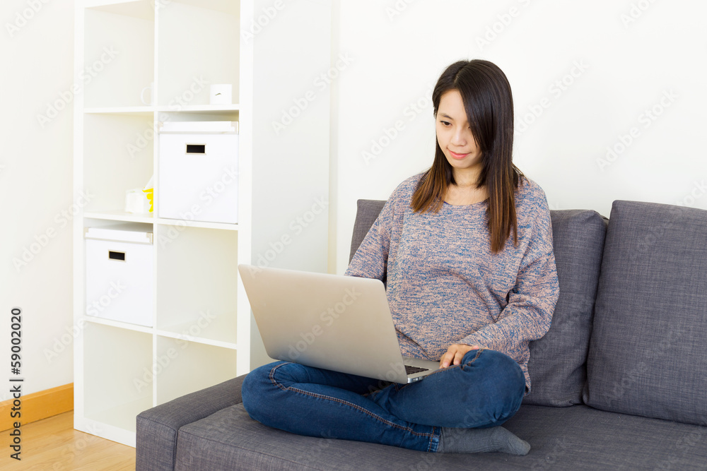 Asian woman with computer Asian woman with computer