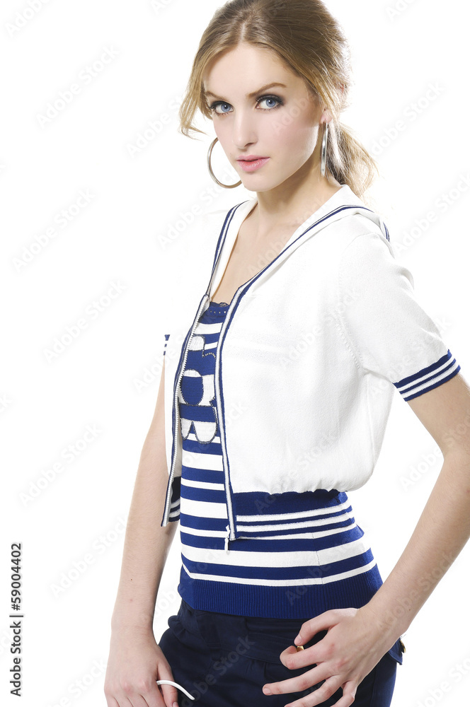 Portrait of a pretty young woman in wearing sweater standing Portrait of a pretty young woman in wearing sweater standing