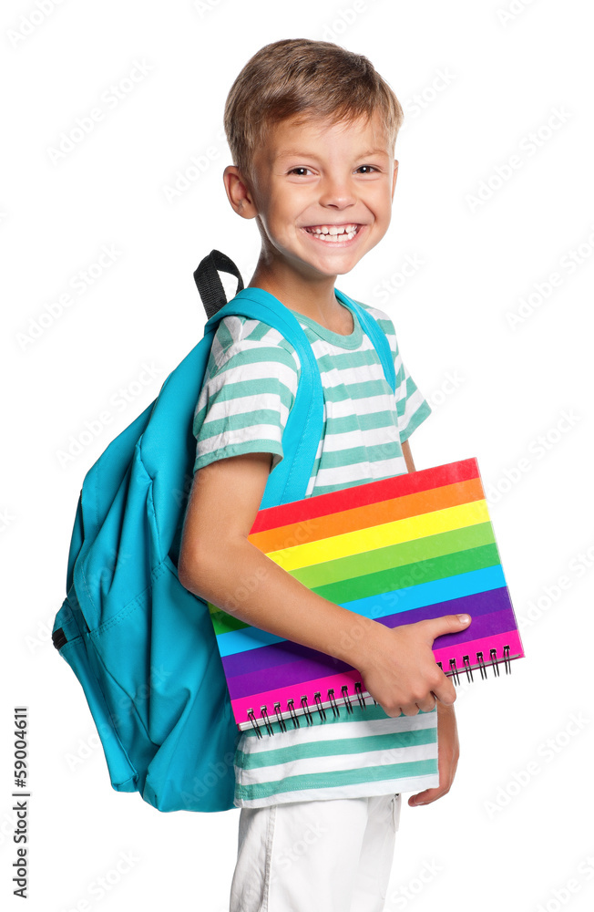 Little boy with exercise books Little boy with exercise books