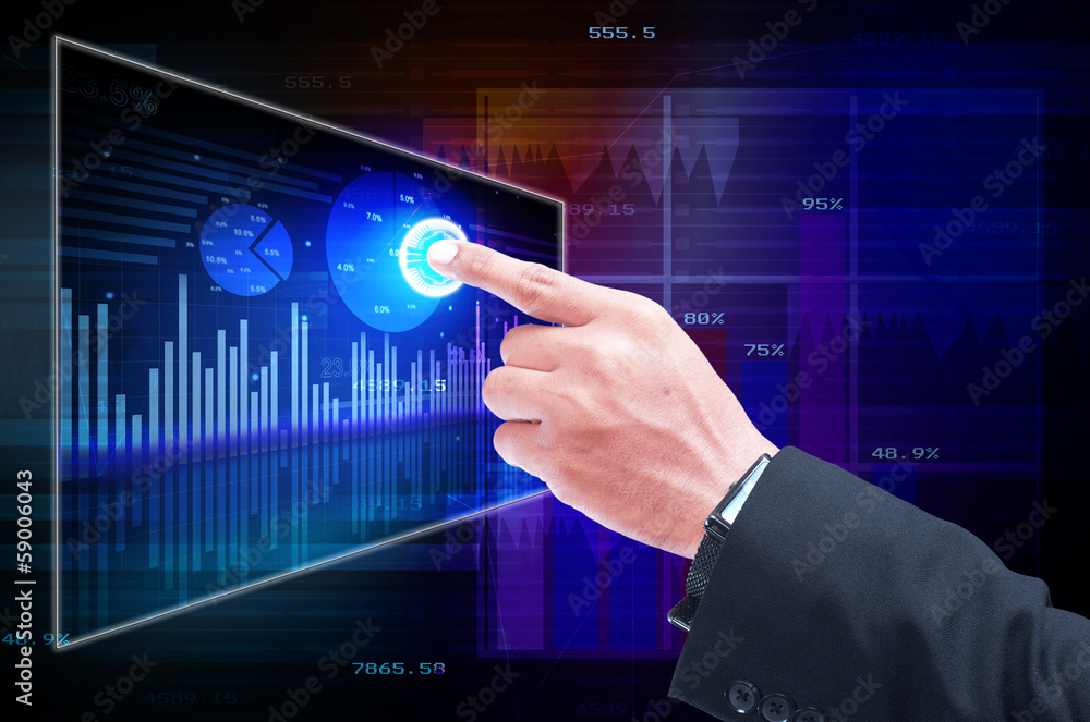 Businessman analyzing development opportunities Businessman analyzing development opportunities