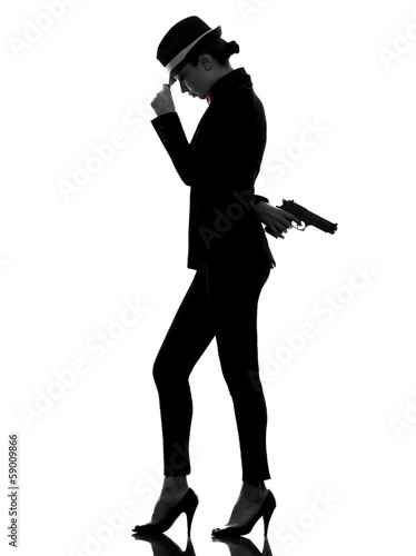 woman gun gangster killer silhouette