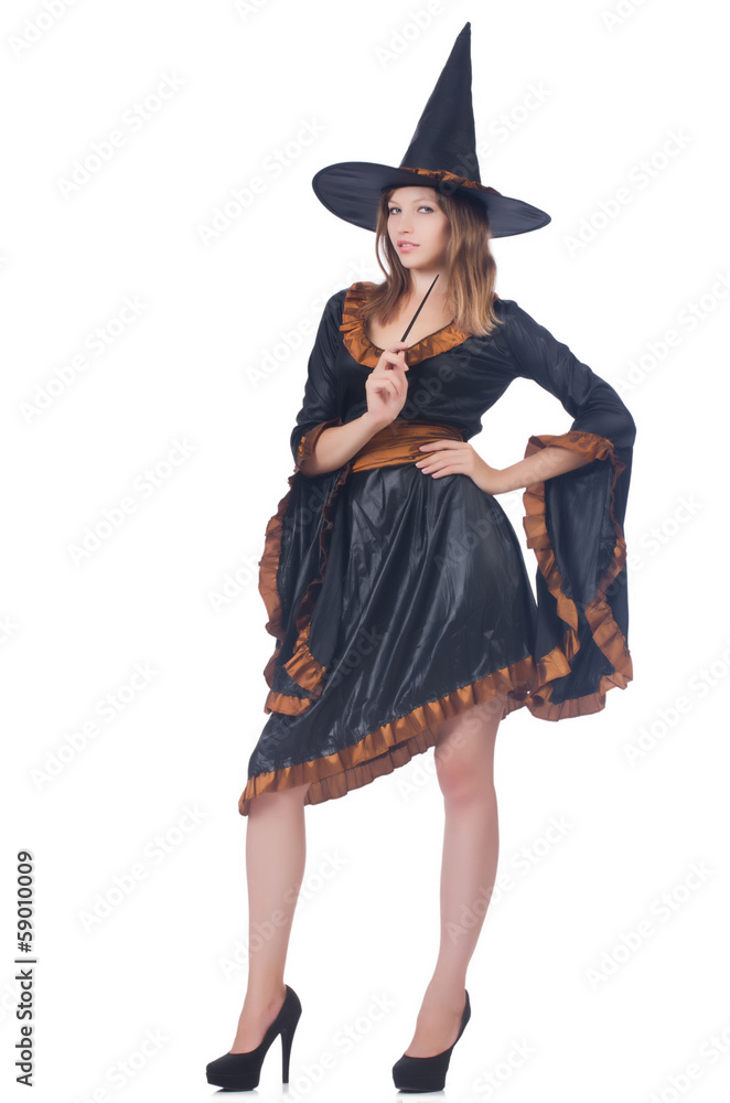 Witch isolated on the white background Witch isolated on the white background