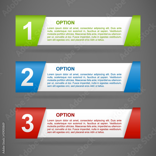 vector color paper option labels