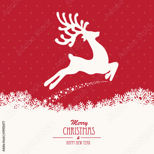 reindeer fly merry christmas
