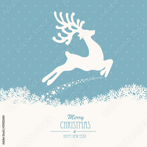 reindeer fly merry christmas