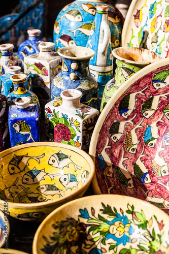 Traditional ceramic in local Israel market. © Curioso.Photography