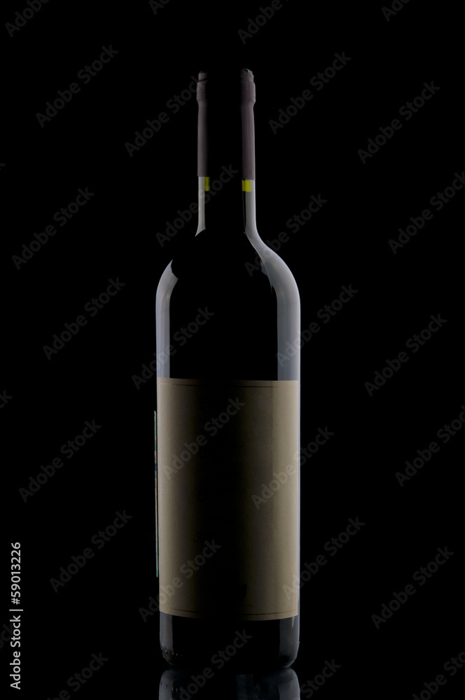 Wine bottle on black background Wine bottle on black background