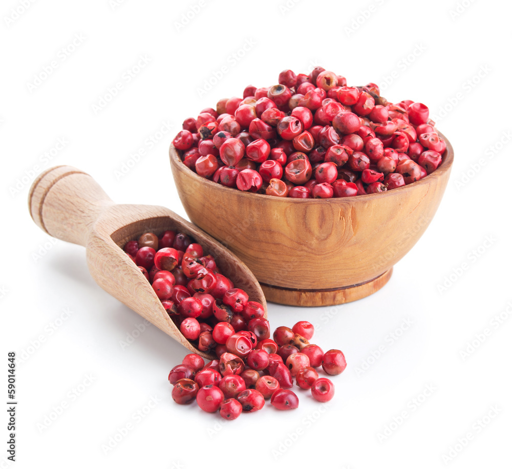 pink peppercorn isolated on white pink peppercorn isolated on white