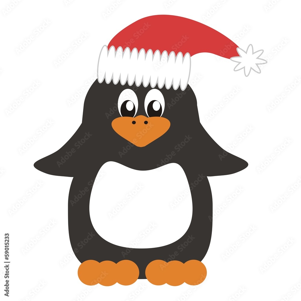 nice penguin in Christmas cap nice penguin in Christmas cap
