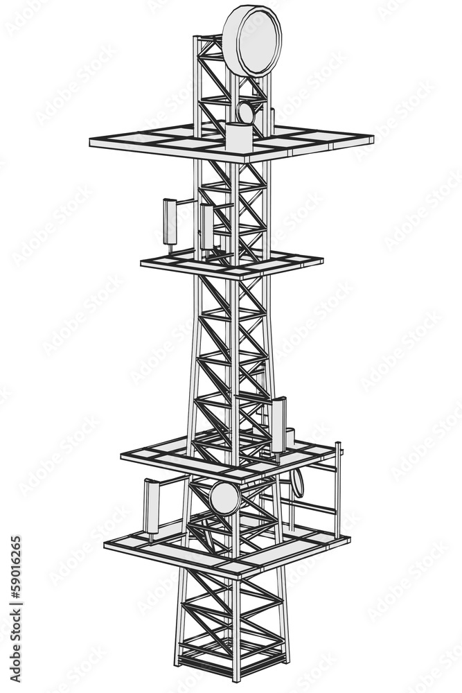 cartoon image of gsm tower