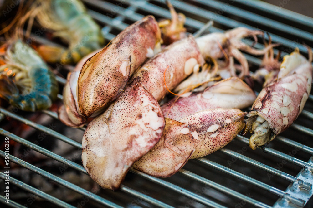grilled squid for healthy food