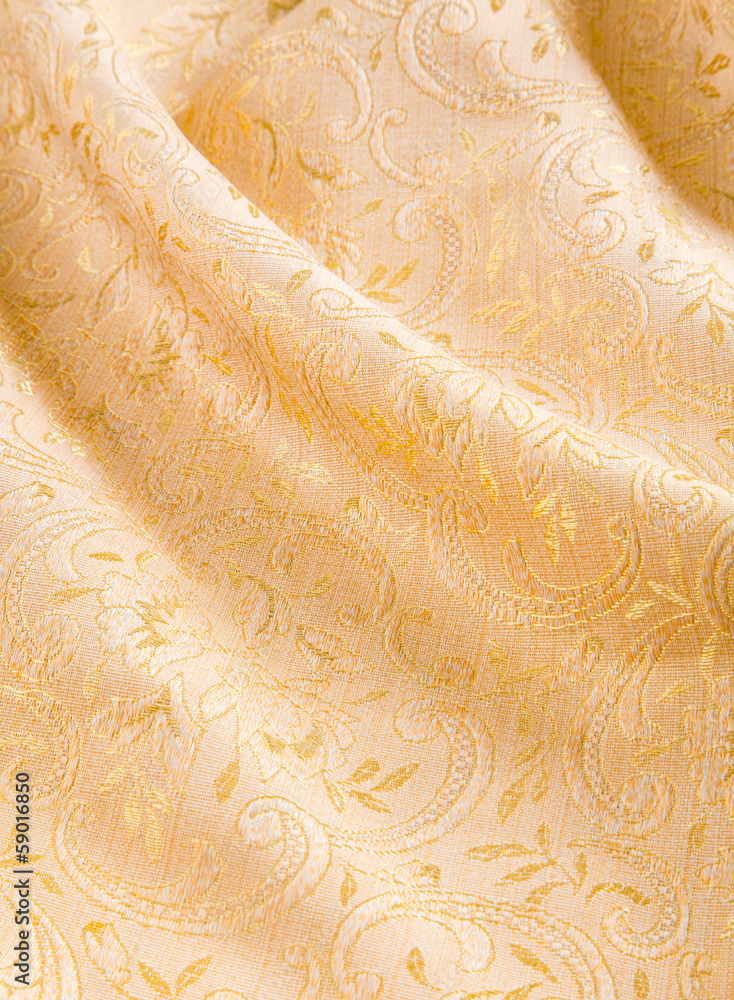 Gold damask with a shiny floral pattern Gold damask with a shiny floral pattern