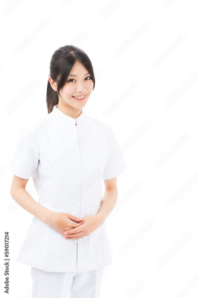 young asian nurse on white background young asian nurse on white background